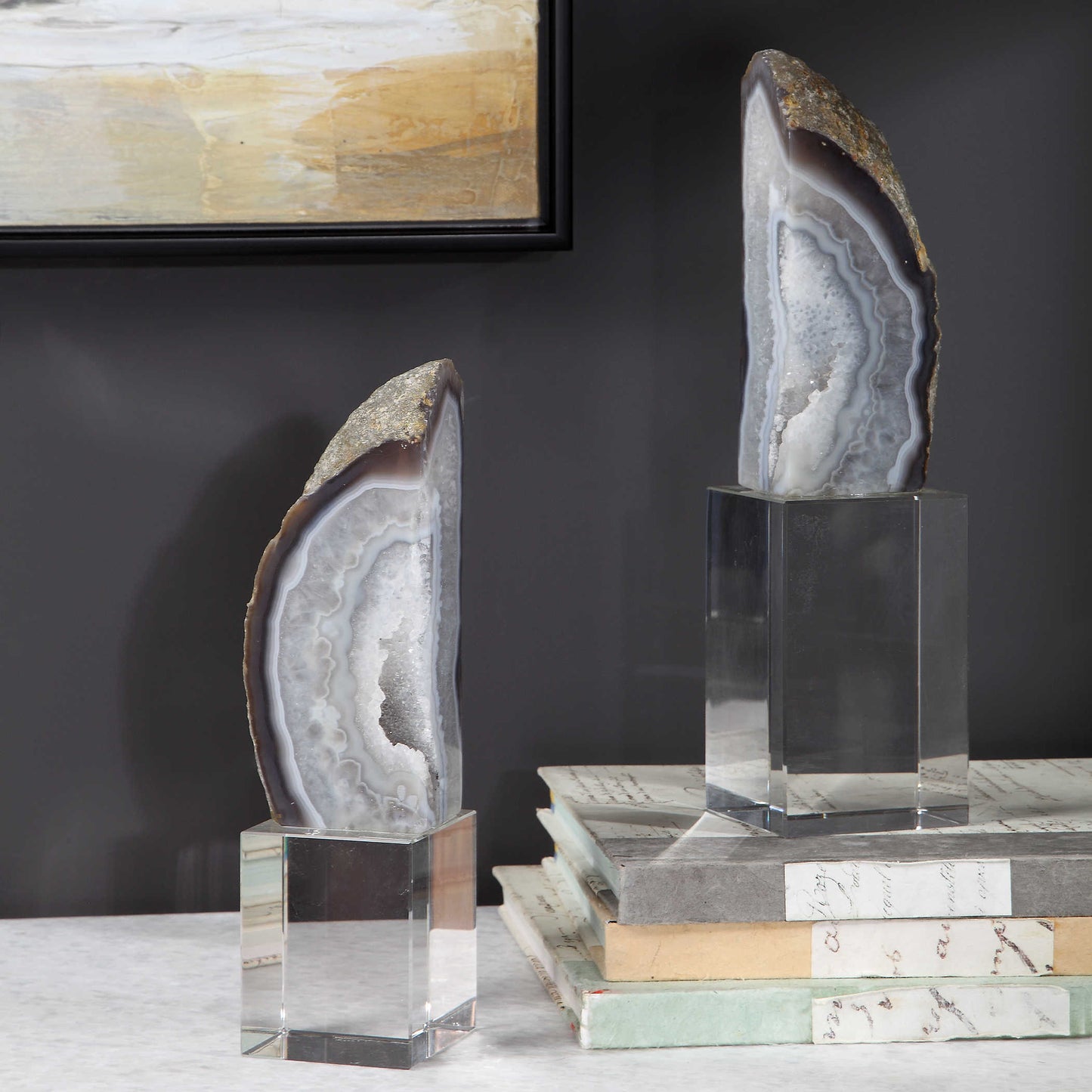 Raw Marble Bookends - Set of 2