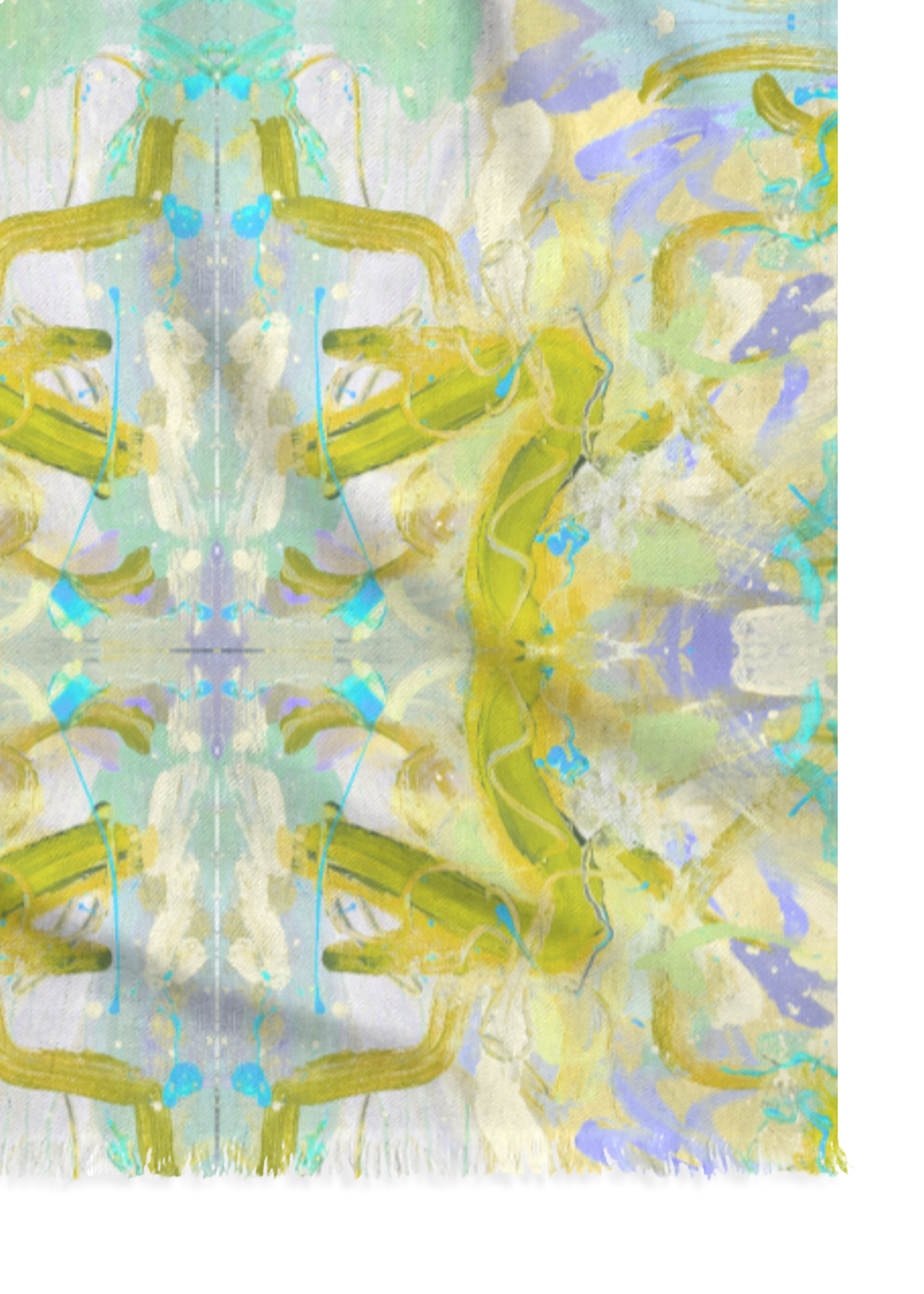 Long Cashmere Scare - Fine Art - in Lime "Free Flow"