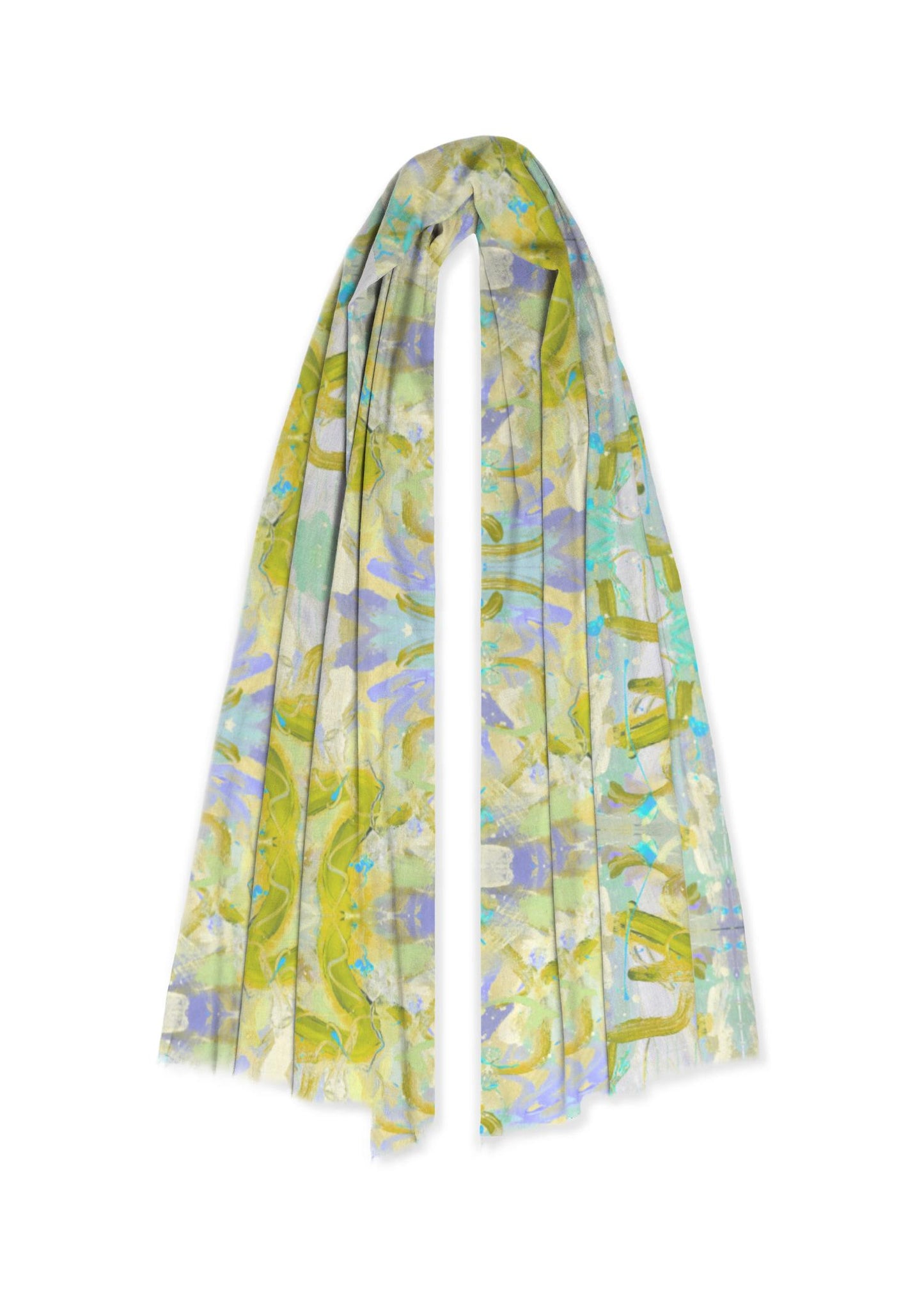 Long Cashmere Scare - Fine Art - in Lime "Free Flow"