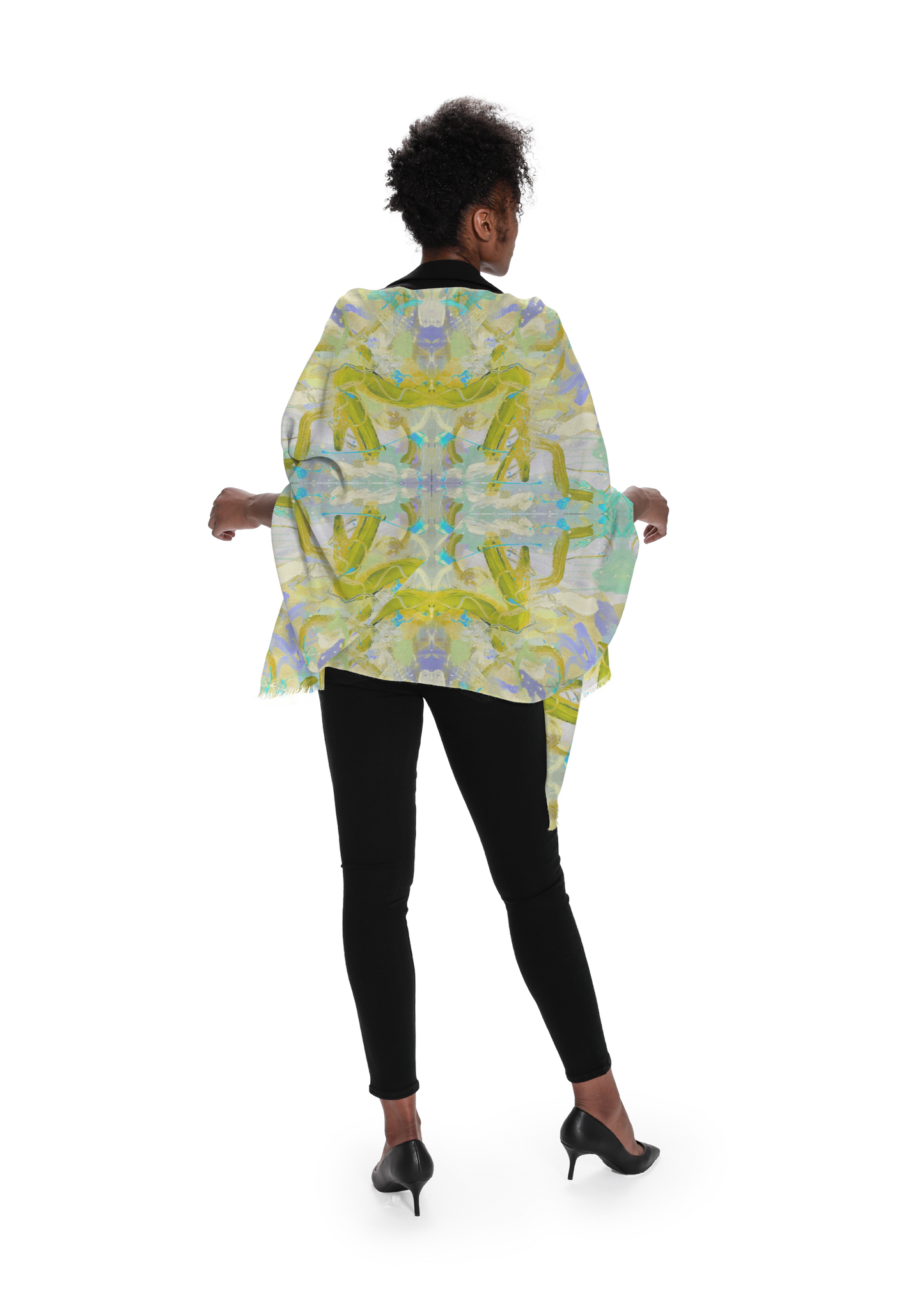 Long Cashmere Scare - Fine Art - in Lime "Free Flow"