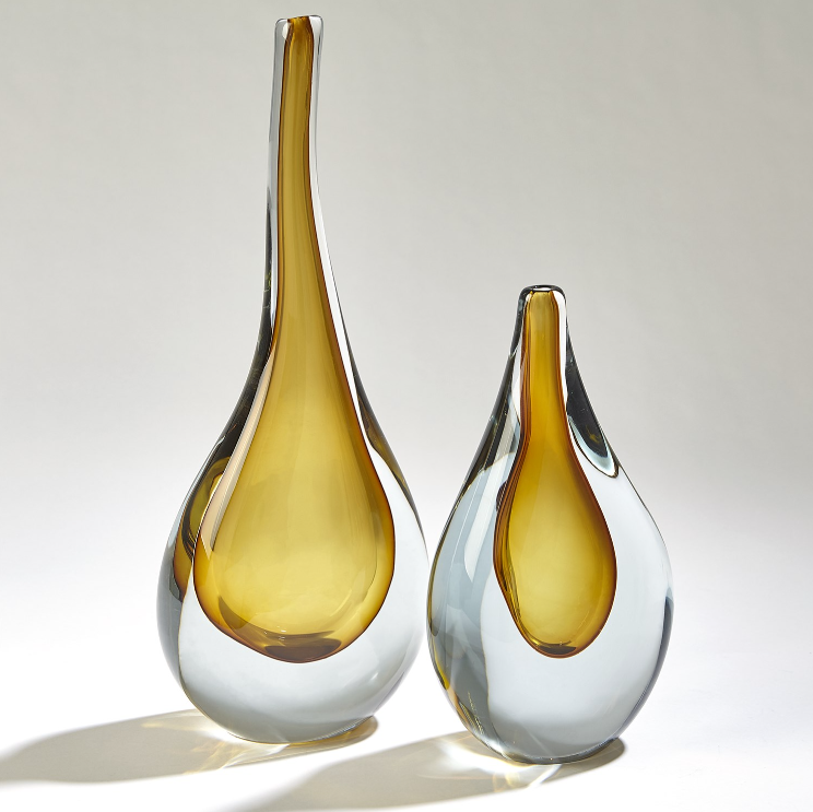 Amber Blown Glass Vase