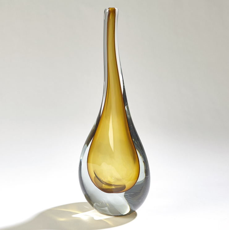 Amber Blown Glass Vase