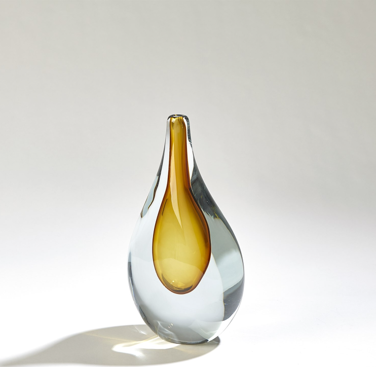 Amber Blown Glass Vase