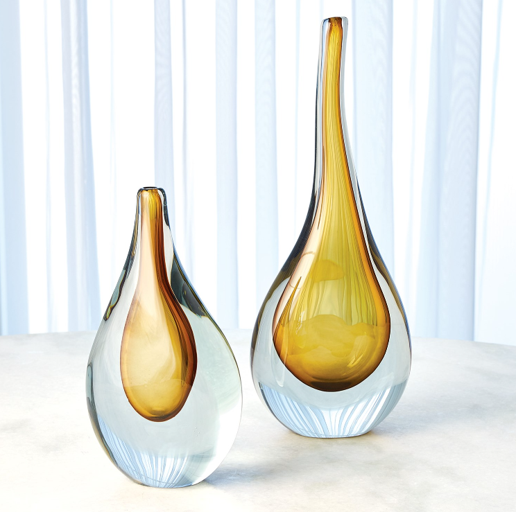 Amber Blown Glass Vase