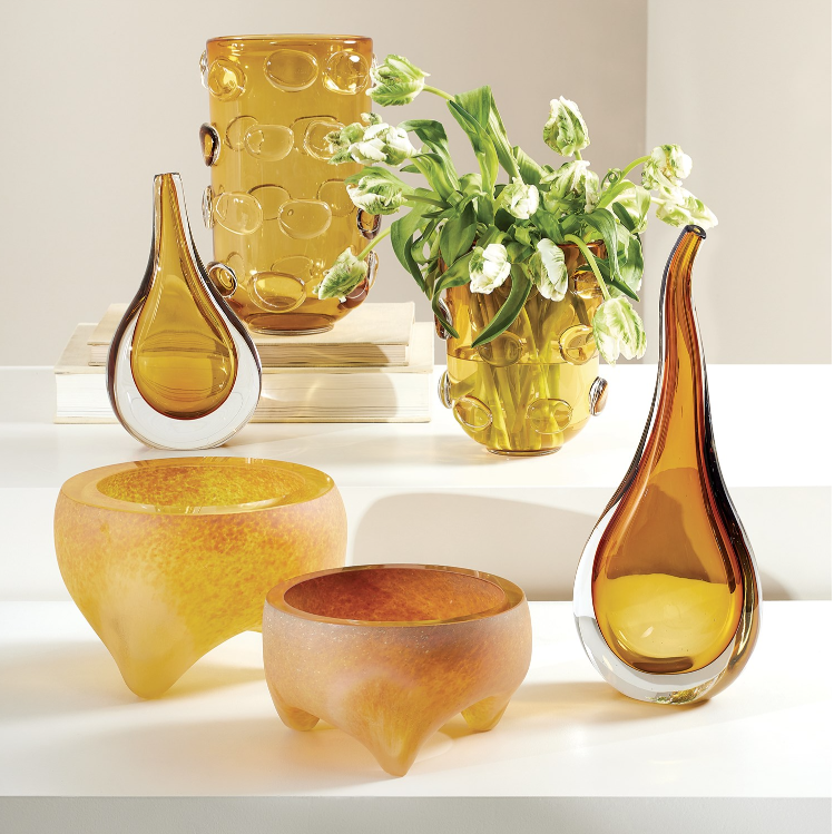 Amber Blown Glass Vase