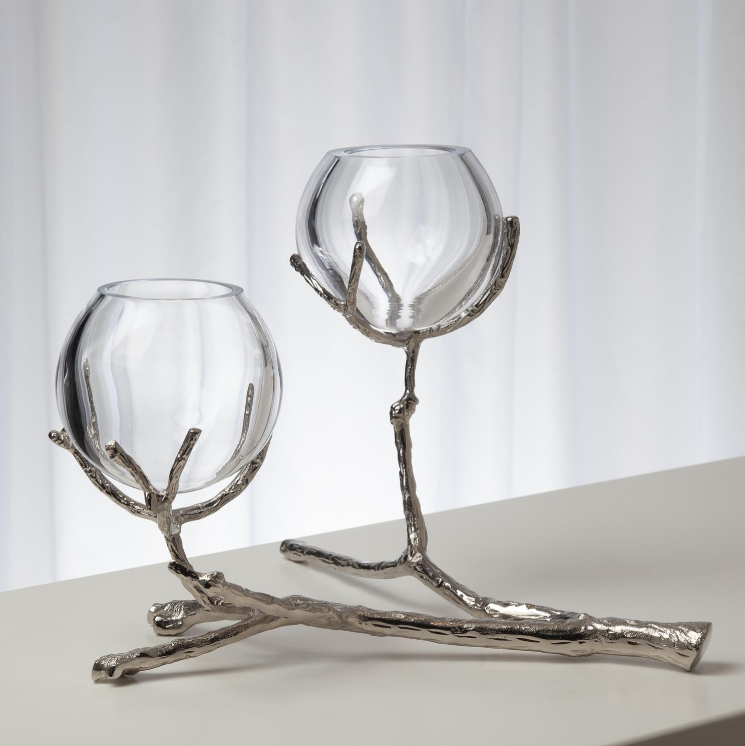 Twig Vase - Nickel (2-vessel unit)