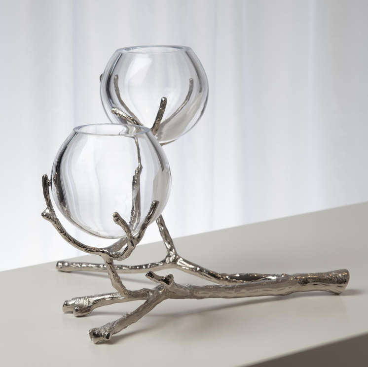 Twig Vase - Nickel (2-vessel unit)