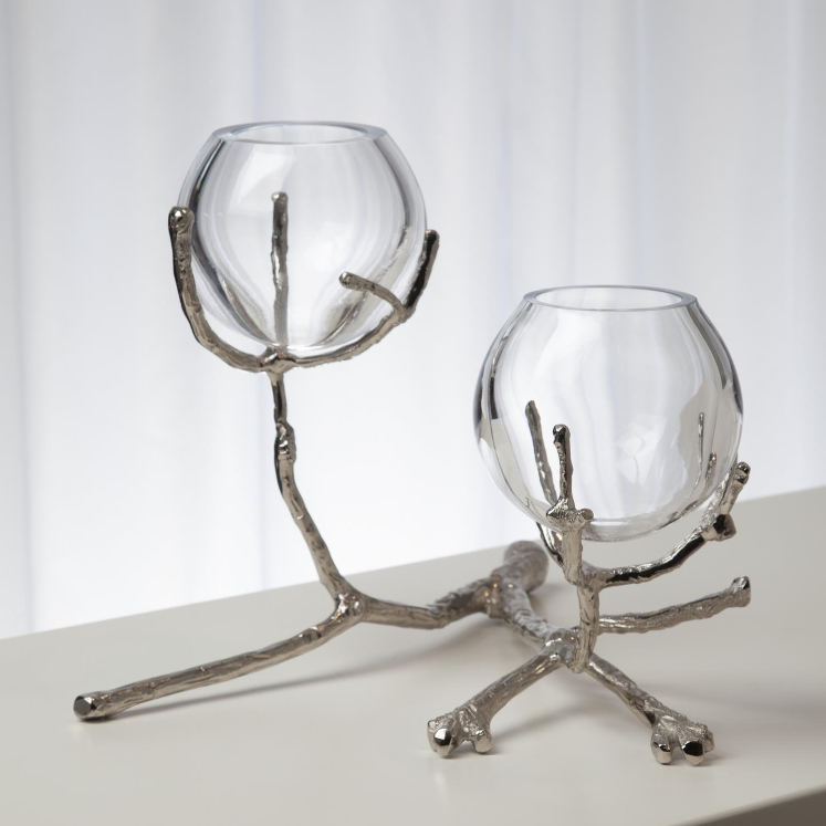 Twig Vase - Nickel (2-vessel unit)