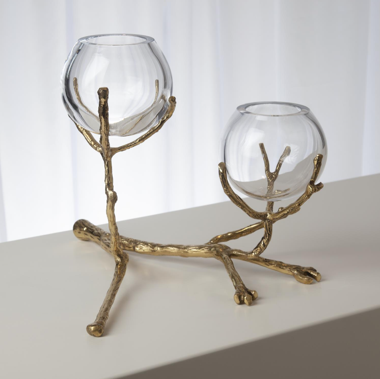 Twig Vase - Brass (2-vessel unit)