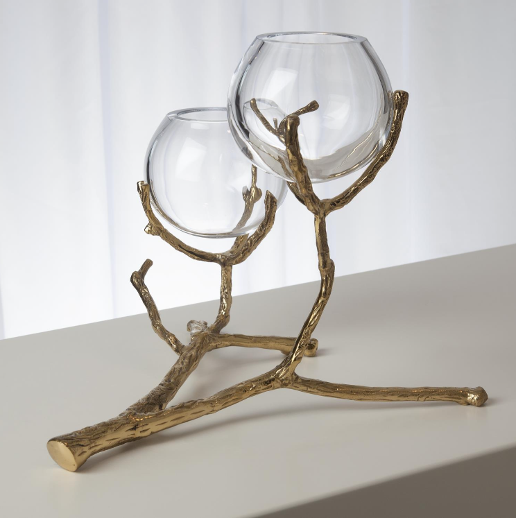 Twig Vase - Brass (2-vessel unit)