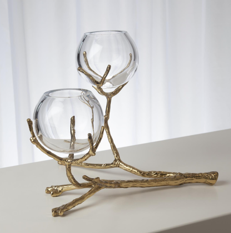 Twig Vase - Brass (2-vessel unit)