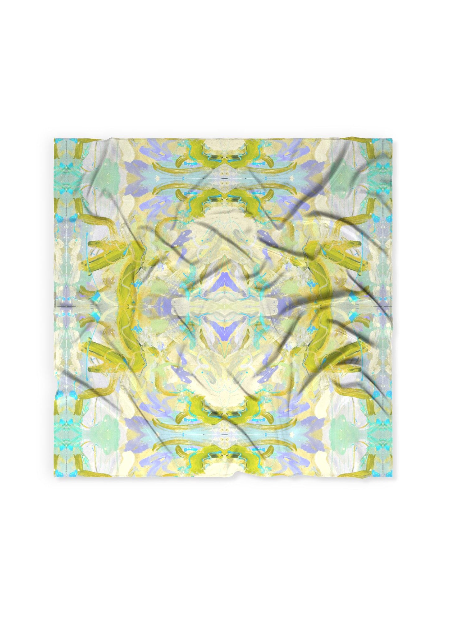 Silk Square Scarf - 36 inch - Lime "Free Flow"