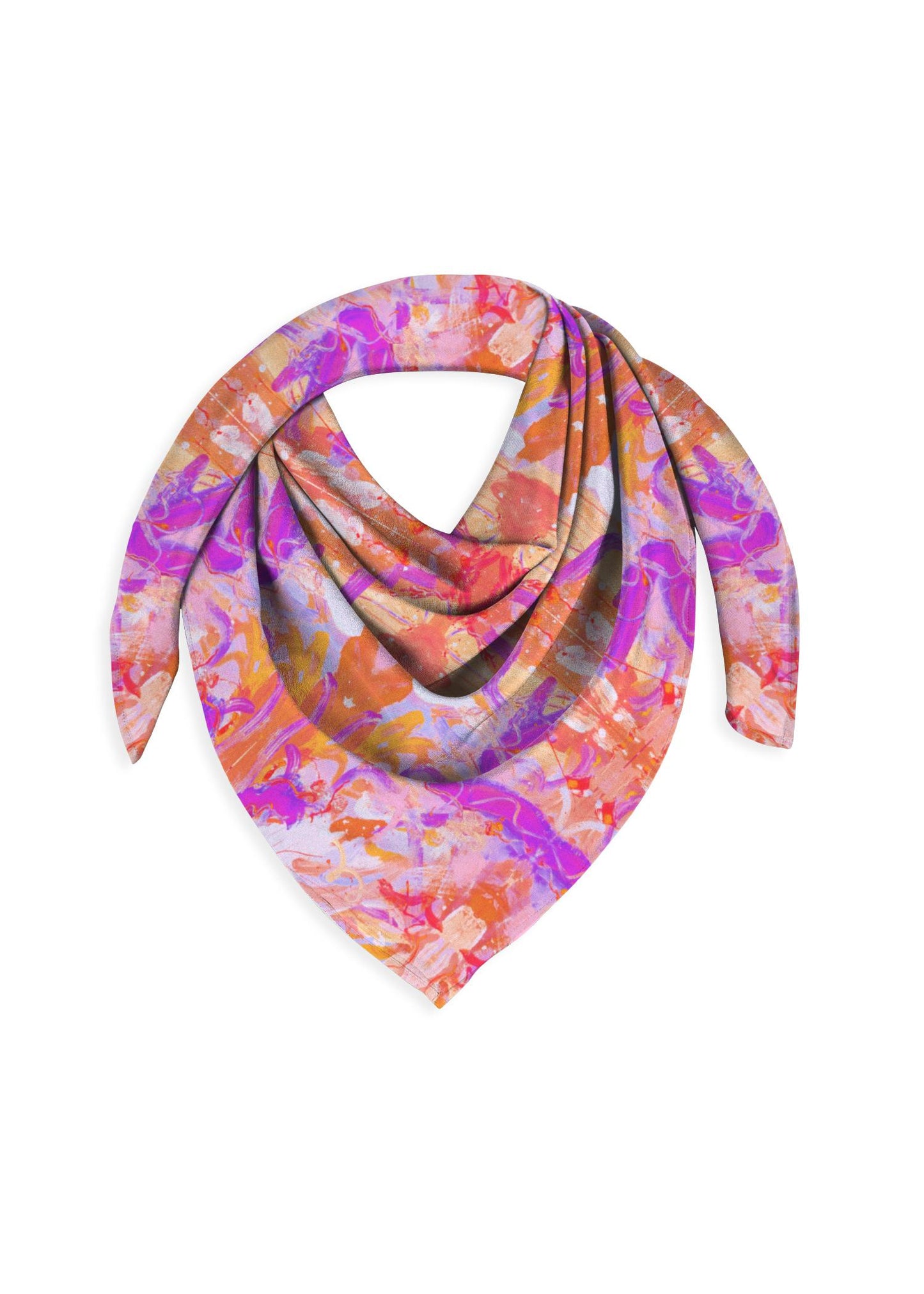 Silk Square Scarf - 36 inch - Red "Free Flow"