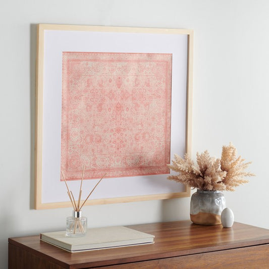 Framed Textile-Inspired Wall Art - PINK