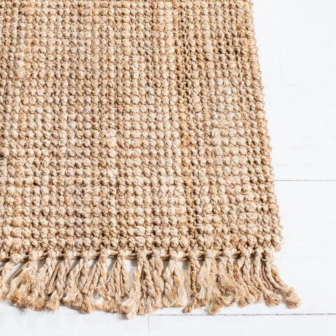 Hand-Woven Jute Rug with Tassels