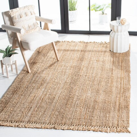 Hand-Woven Jute Rug with Tassels